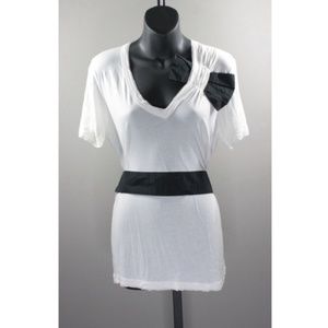 NEW! RED VALENTINO BOW TOP! WOMENS MEDIUM! white black casual